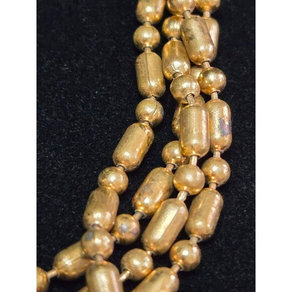 Vintage Mariam Haskell Brass Bead Festoon Multi-strand Necklace 1930's Art Deco - Picture 5 of 8